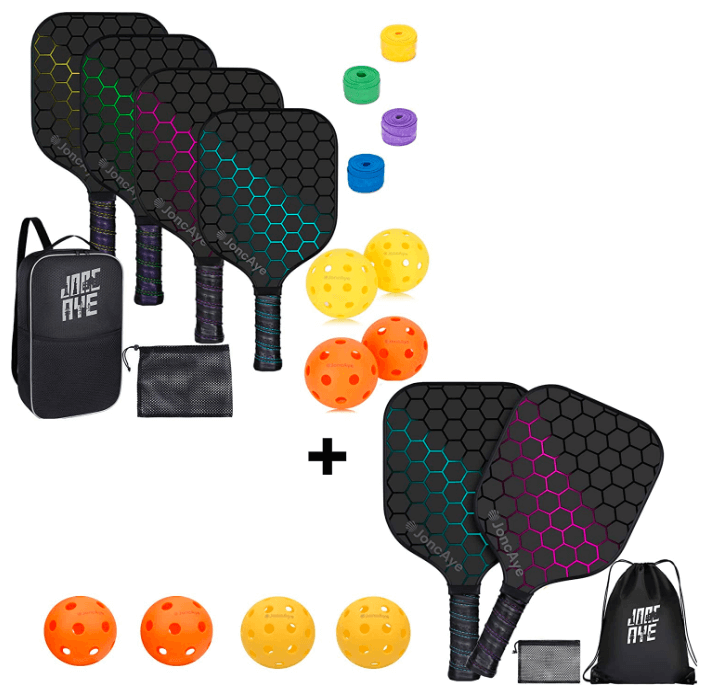 JoncAye Pickleball Paddle Set for Kids, 6 Best Pickleball Paddle for Kids - Perfect Child Grip